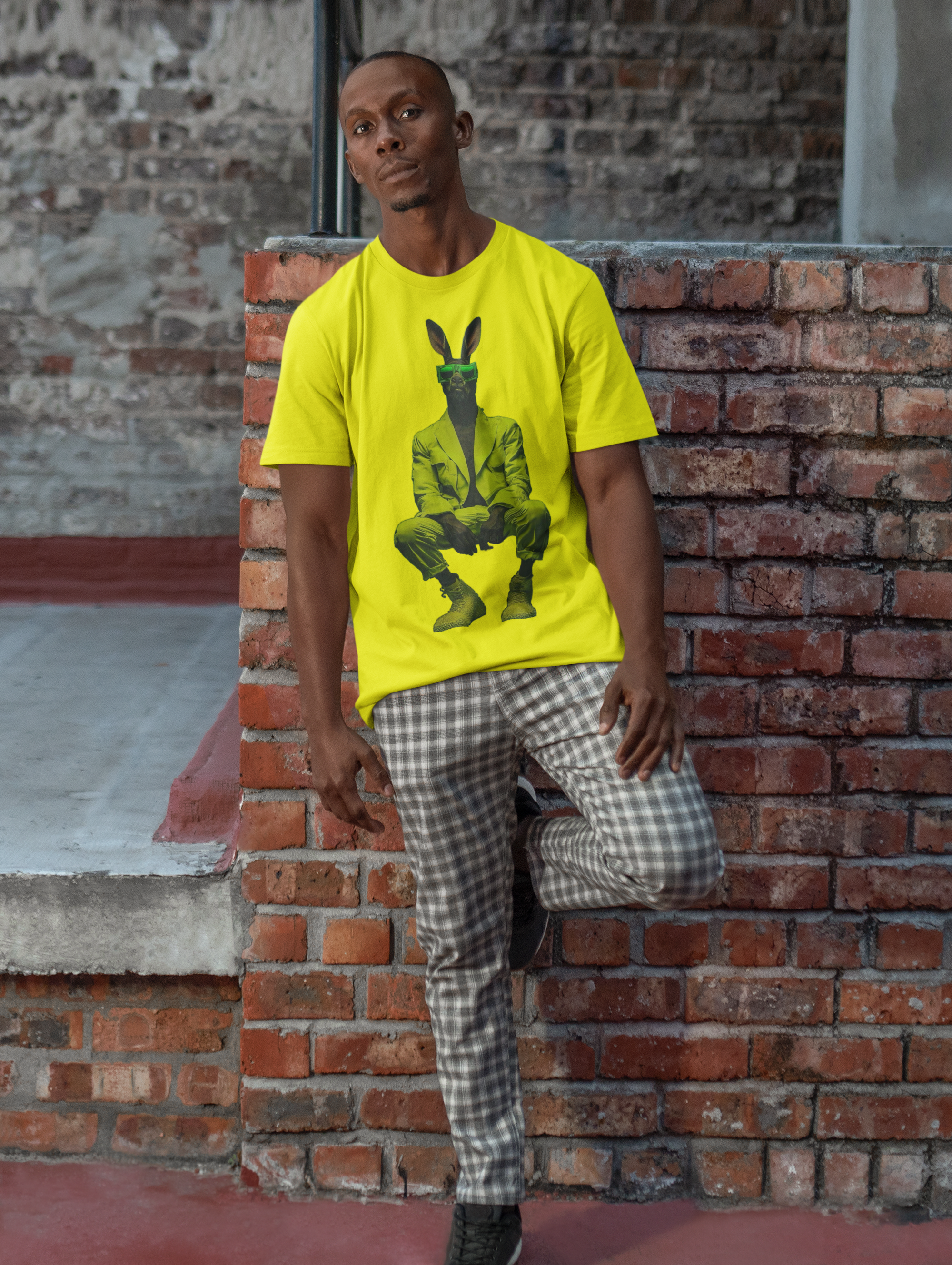 Surreal Suit Tee | Anthropomorphic Bunny Portrait T-Shirt