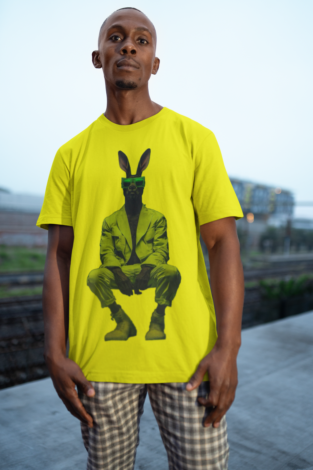 Surreal Suit Tee | Anthropomorphic Bunny Portrait T-Shirt