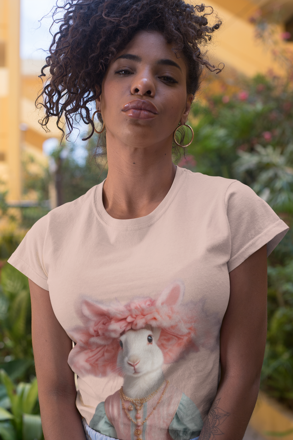 Whimsical Bunny Graphic Tee - Perfect for Easter and Spring Celebrations