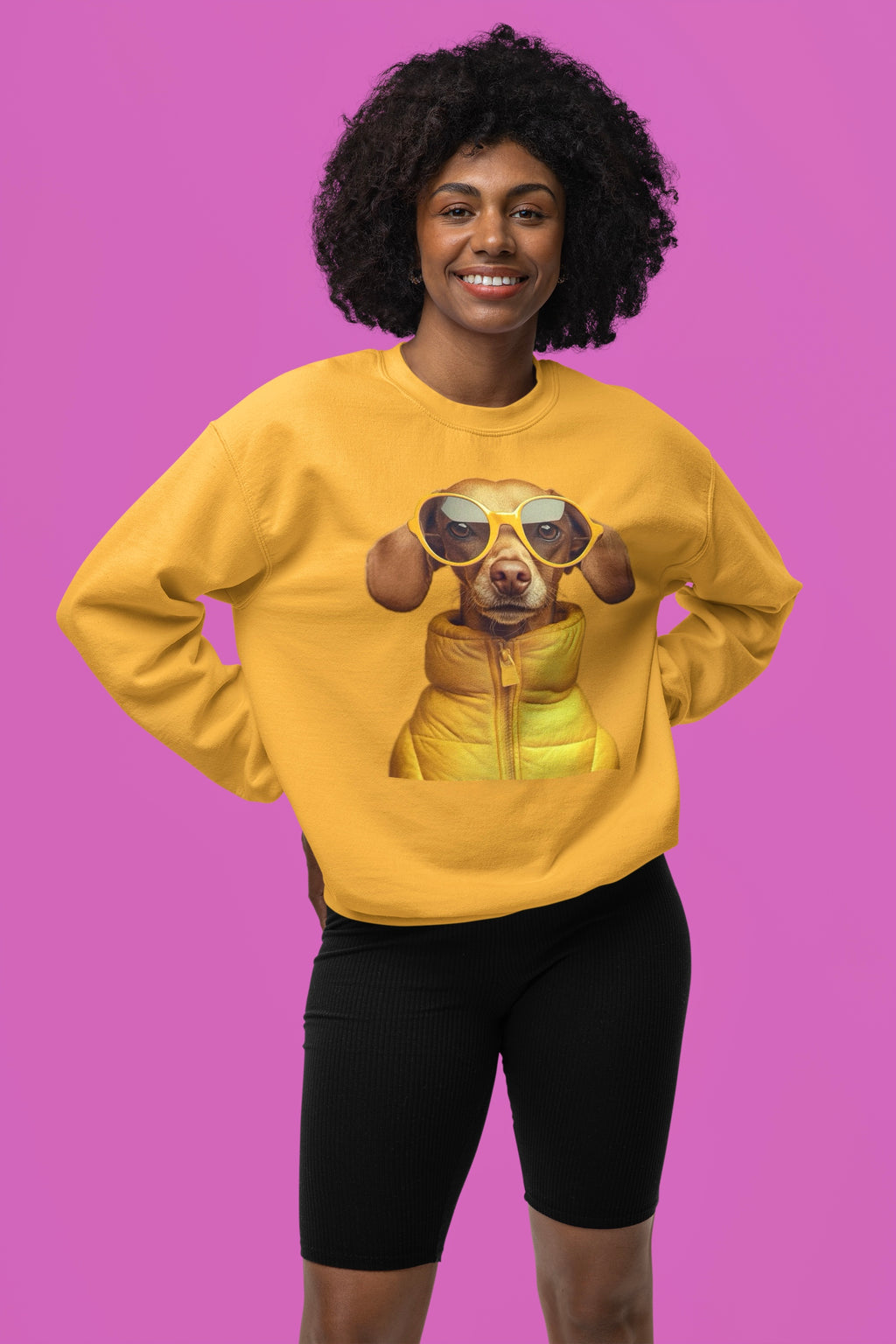 Sunglasses Dog Crewneck Sweatshirt
