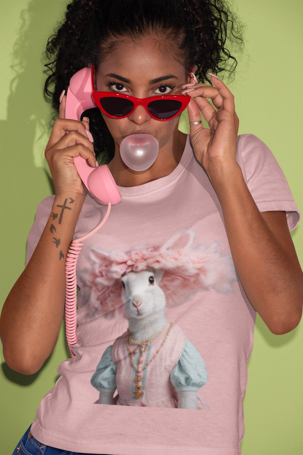 Whimsical Bunny Graphic Tee - Perfect for Easter and Spring Celebrations